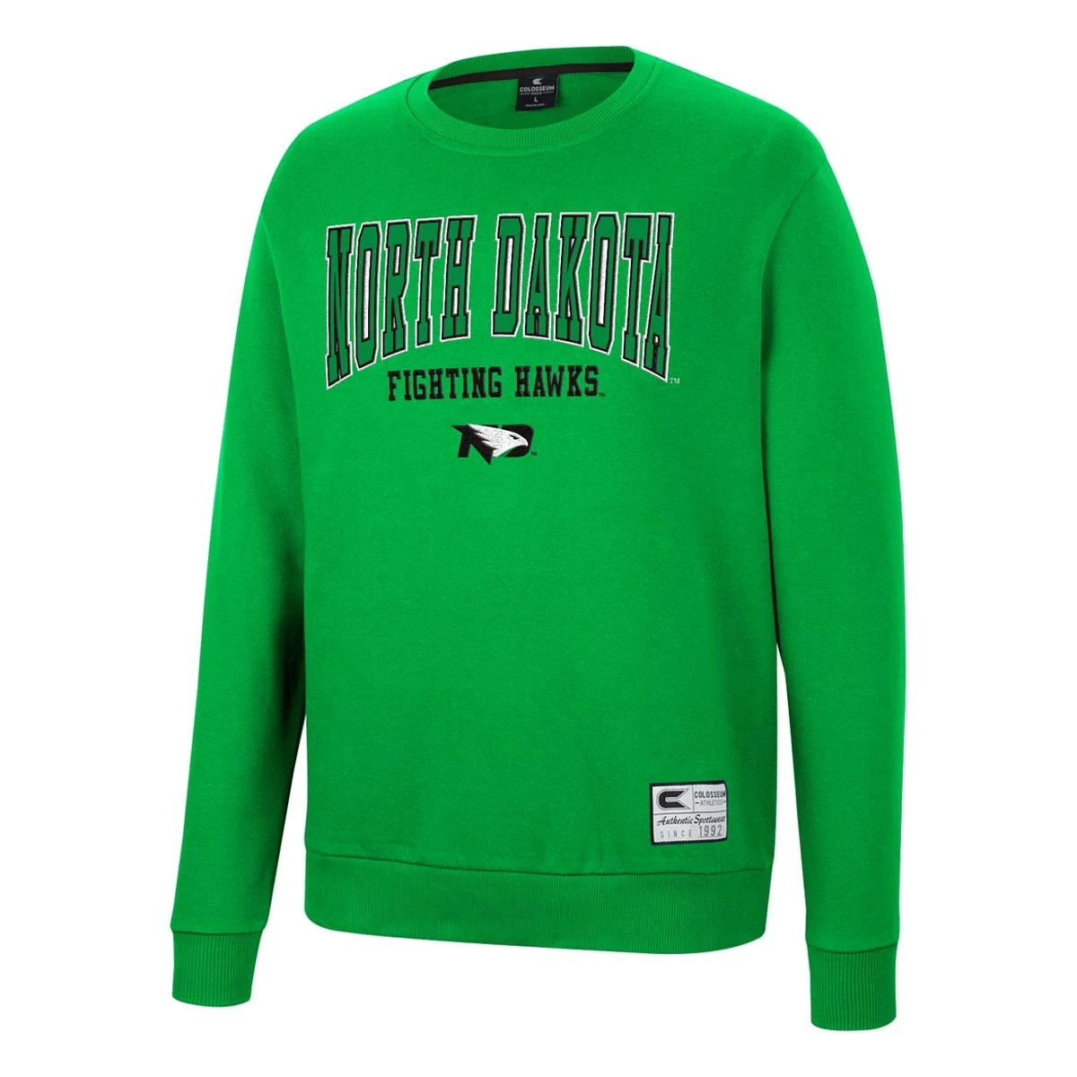 Colosseum North Dakota Fighting Hawks Scholar Crewneck Sweatshirt Kelly Green 1 Colosseum North Dakota Fighting Hawks Scholar Crewneck Sweatshirt Kelly Green