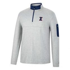 Colosseum Illinois Fighting Illini Country 1/4 Zip Top Light Grey -Colosseum Sales Shop unnamed file 3820