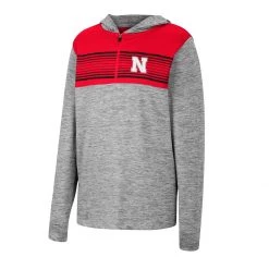 Colosseum Kids' Nebraska Cornhuskers Fidelity Hoodie Heather Grey