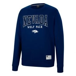 Colosseum Nevada Wolf Pack Scholar Crewneck Sweatshirt Navy