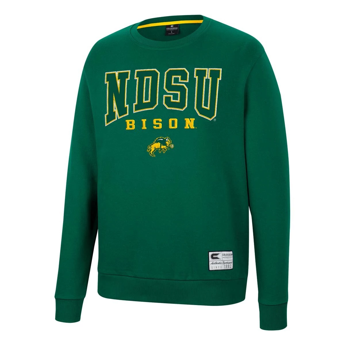Colosseum North Dakota State Bison Scholar Crewneck Sweatshirt Green 1 Colosseum North Dakota State Bison Scholar Crewneck Sweatshirt Green