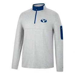 Colosseum BYU Cougars Country 1/4 Zip Top Light Grey