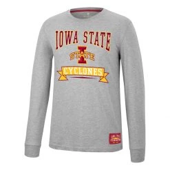 Colosseum Iowa State Cyclones Hay All Long Sleeve Shirt Heather Grey
