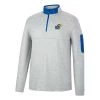 Colosseum Kansas Jayhawks Country 1/4 Zip Top Light Grey