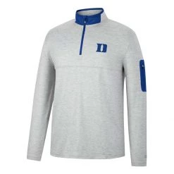 Colosseum Duke Blue Devils Country 1/4 Zip Top Light Grey