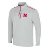 Colosseum Nebraska Cornhuskers Great Scott 1/4 Zip Top Light Grey