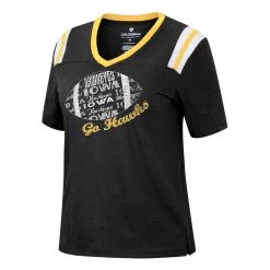 Colosseum Women's Iowa Hawkeyes Football T-Shirt Black
