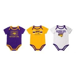 Colosseum Infant Boy's Northern Iowa Panthers Sandcastles Onesie 3-Pack Purple