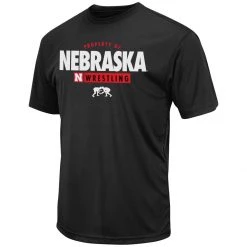 Colosseum Nebraska Cornhuskers Trial Wrestling T-Shirt Black