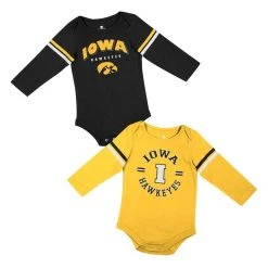 Colosseum Infant Iowa Hawkeyes Advert Onesie 2 Pack Black