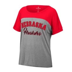 Colosseum Women's Nebraska Cornhuskers Like Sunshine T-Shirt Red/grey
