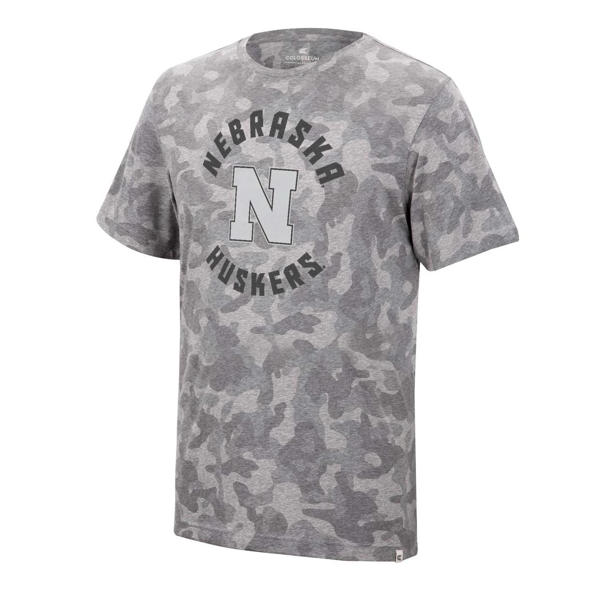 Colosseum Nebraska Cornhuskers Quintana T-Shirt Grey Heather Camo 1 Colosseum Nebraska Cornhuskers Quintana T-Shirt Grey Heather Camo
