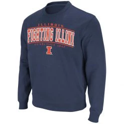 Colosseum Illinois Fighting Illini Now 22 Crewneck Sweatshirt Navy